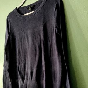 VWUC Sz L Ann Taylor Womens Navy Lightweight Round neck Pullover Sweater